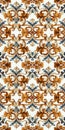 Baroque style pattern vertical seamless symmetrical wallpaper