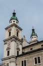 Salzburg cathedral Salzburger Dom and Marian column on Domplatz square in Salzburg, Austria