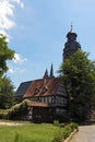 The baroque tower of the markus church in butzbach hesse germany