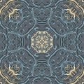 Baroque vector seamless pattern. Old style floral Damask background. Beautiful repeat colorful backdrop. Antique Victorian baroque Royalty Free Stock Photo