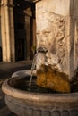 Baroque water fountain on Piazza della Loggia square, Brescia, Italy