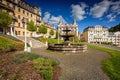 The baroque water fountain standing on Goethe square Royalty Free Stock Photo