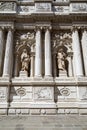 Baroque, white architecture with ancient statues and columns in Italy Royalty Free Stock Photo