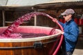 Pumping over fermenting grapes in Barossa Valley winery Royalty Free Stock Photo