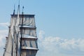 Barquentine yacht sails and rigging background Royalty Free Stock Photo