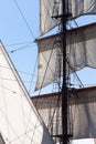 Barquentine yacht sails and rigging Royalty Free Stock Photo