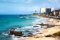 Barra Beach and Farol da Barra in Salvador, Bahia, Brazil Royalty Free Stock Photo