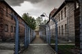 Barracks and fence, German prison Auschwitz II