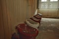 Barracks toilets in the Sachsenhausen Concentration Camp in Germany Royalty Free Stock Photo