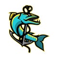Barracuda and Anchor Mascot