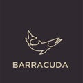 Barracuda fish logo icon designs illustration