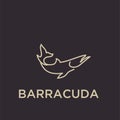 Barracuda fish logo icon designs illustration Royalty Free Stock Photo