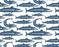 Barracuda fish, seamless pattern for your design