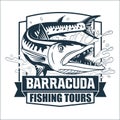 Barracuda Fishing Challenge Tours Logo Design Royalty Free Stock Photo