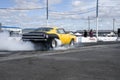 Barracuda smoke show on the track Royalty Free Stock Photo