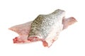 Barramundi or seabass fish sliced isolated on white background