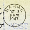 Barre Vermont Postmark 1947