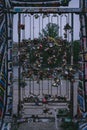 Barred gate with many locks