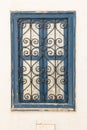 Barred window on a house near the Tunis Souk Royalty Free Stock Photo