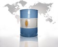 Barrel with argentinean flag