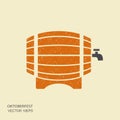 Barrel of beer. Flat icon with scuffed effect Royalty Free Stock Photo