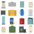 Barrel capacity tanks vector set.