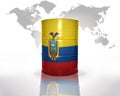 Barrel with ecuadorian flag Royalty Free Stock Photo