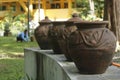 Barrel at garden Royalty Free Stock Photo