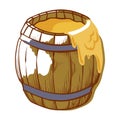 Barrel of healthy honey, full yellow pot Royalty Free Stock Photo