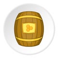 Barrel with honey icon, cartoon style