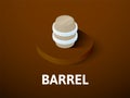 Barrel isometric icon, on color background Royalty Free Stock Photo