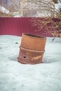 a barrel for incineration of garbage