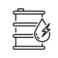 Barrel for Oil Drum Line Icon. Metal Gas Tank Industry Container with Diesel Linear Pictogram. Petrol Energy Gallon with