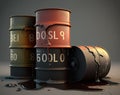 Barrel of oil. Growth cost of fuel and petroleum as concept of crisis in industry and loss money. Generative AI