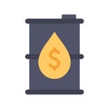 Barrel of oil price icon. Barrel tank with drop of oil