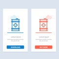 Barrel, Oil, Oil Barrel, Toxic Blue and Red Download and Buy Now web Widget Card Template