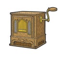 barrel organ sketch vector illustration