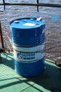 Barrel of paraffin on shipÃÂ´s deck, Gulf of Finland Royalty Free Stock Photo