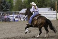 Barrel Racer Flying Across The Arena Royalty Free Stock Photo