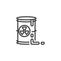 Barrel radioactive leak line icon Royalty Free Stock Photo