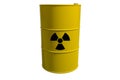 Barrel with radioactive waste. Isolated. 3D render. Royalty Free Stock Photo
