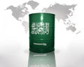 Barrel with saudi arabia flag Royalty Free Stock Photo