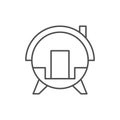 Barrel sauna line outline icon