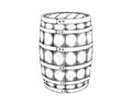 Barrel single for wild west icon sketch hand drawn illustration isolated with white background