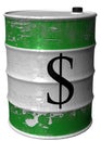 Barrel with a symbol of dollar