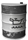 Barrel with a symbol of oil rotated