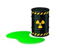 Barrel of toxic waste. Radioactive waste vector illustration