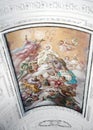 Barrel vault with painting fresco of the apotheosis of San Romuald by Mozzillo from 1792
