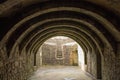 Barrel-Vaulted Basement of Crookston Castle in the Pollock Area in Glasgow, Scotland