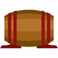 Barrel vector whiskey, wine or beer wood cask on white